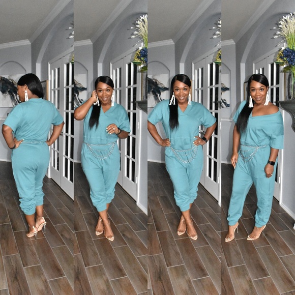 Zenana Outfitters Pants - Teal Harem Jumpsuit